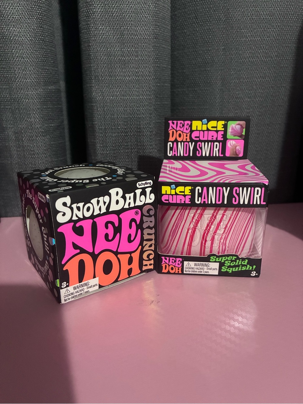 Candy Swirl Pink Stress Cube - Brand